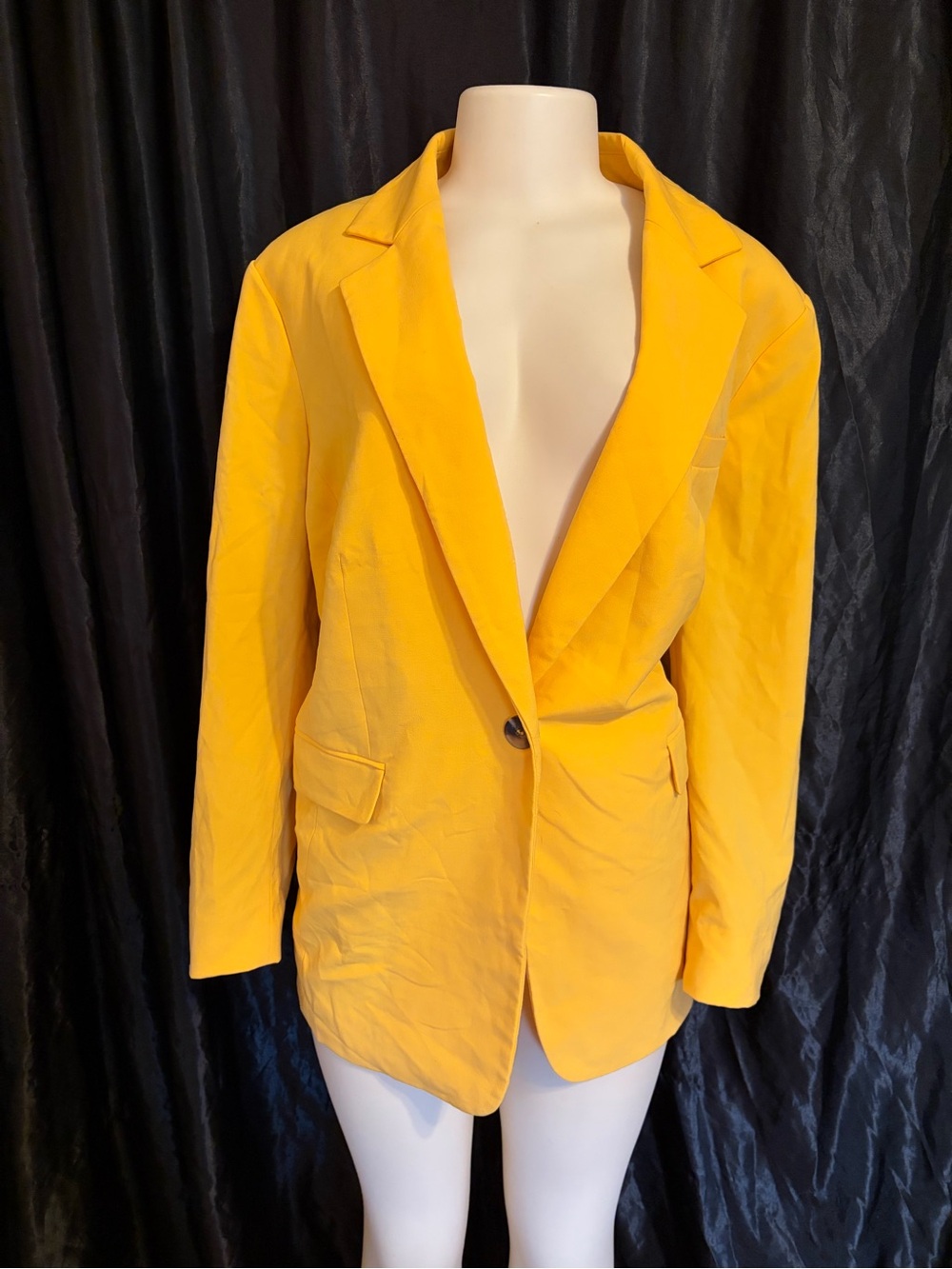 Bar III Vibrant Yellow Single-Button Blazer